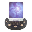 Black Flower of Life Crescent Moon Tarot Card Stand