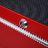 HOMCOM 5 Drawer Tool Box on Wheels, Lockable Steel Tool Cabinet with Side Handle, Red