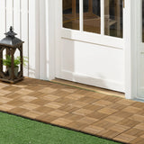 Outsunny 27 Pcs Wooden Interlocking Decking Tiles, Outdoor Flooring Tiles for Patio, Balcony, Terrace, Hot Tub, 30 x 30 cm per Piece, 2.5 per Pack, Brown