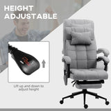 Vinsetto Office Chair with 6-point Vibration Massage and Heat, Computer Chair with Adjustable Height, Head Pillow, Footrest for Home, Grey