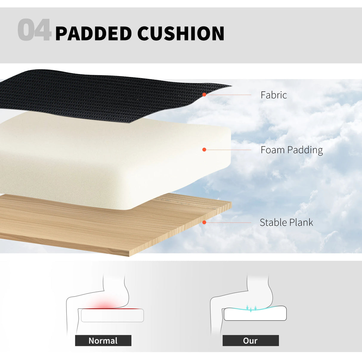 HOMCOM Draughtsman Chair, with Adjustable Lumbar - Black