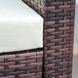 Outsunny Rattan Corner Sofa Set 4-Seater Outdoor Garden Sofa for Patio - Brown