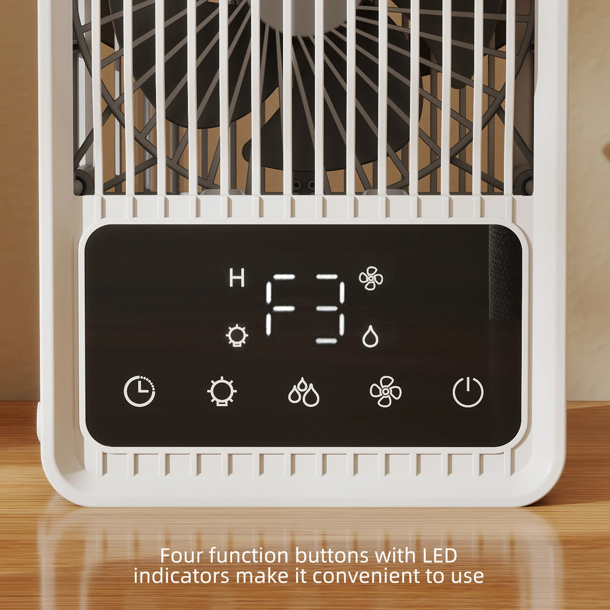 HOMCOM Portable Air Conditioner, 4-in-1 Mini Air Cooler with 3 Wind Speed, 2 Mist Mode, 7 Colour RGB Light, Black