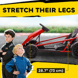 HOMCOM 24V Electric Go Kart for Kids, Drift Ride-On Racing Go Kart with 2 Speeds, for Boys Girls Aged 8-12 Years Old, Red