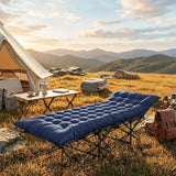 Outsunny Sleeping Mat, Foldable Camping Mattress Pad with Four Corner Elastic Straps, Dark Blue