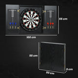 SPORTNOW Bristle Dartboard with Cabinet, 6 Steel Tip Darts, Cabinet