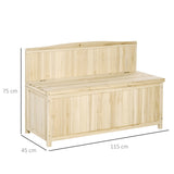 Outsunny Wood Storage Bench for Patio Furniture, Outdoor Garden Seating Tools