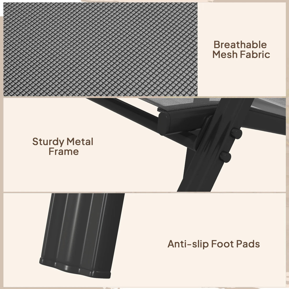 Outsunny Set of Four Stackable Mesh Seat Chairs - Black