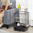 PawHut Steel Bird Cage with Openable Top, Stand, Tray, Handles, Feeding Bowls for Parakeet, Finch - Black