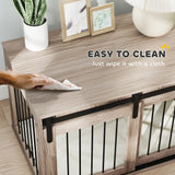 PawHut 98cm Dog Crate Furniture with Removable Cushion for Large Dogs - Brown