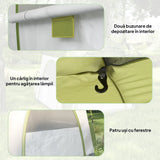 Outsunny Instant Pop Up Camping Tent, 4 Man Dome Tent with 4 Doors, Sewn-in Groundsheet, Carry Bag and Top Hook for Fishing Hiking Festival, Green