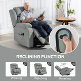 HOMCOM Eight-Point Massage Electric Lift Chair - Light Grey