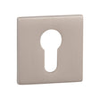 Tupai Rapido 5S Line Euro Escutcheons on 5mm Slimline Square Rose - Pearl Nickel - Pair