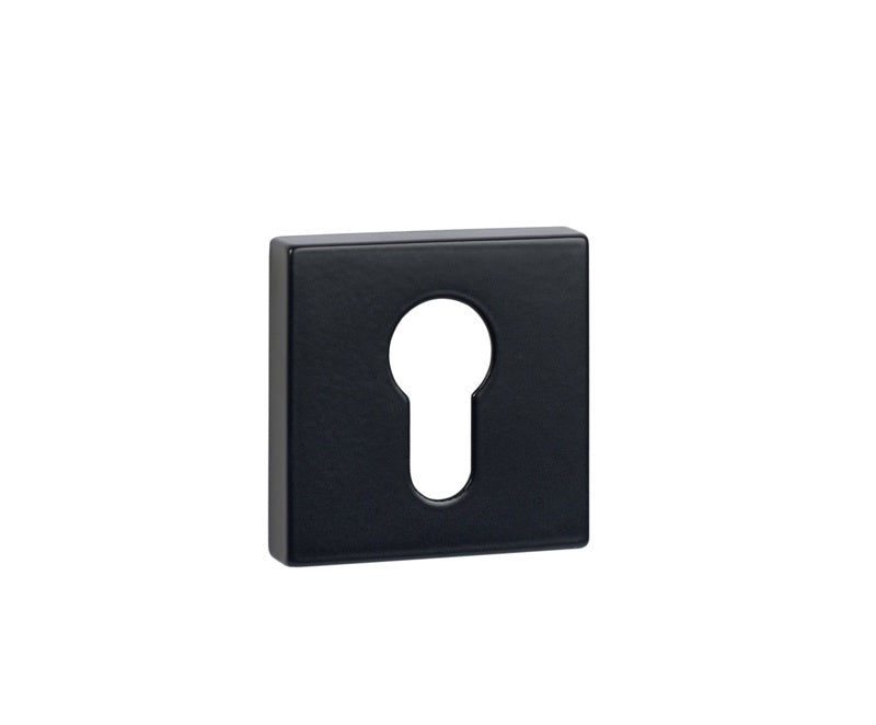 Tupai Rapido Curva/QuadraLine Euro Escutcheons on Square Rose - Pearl Black - Pair