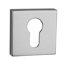 Tupai Rapido Curva/QuadraLine Euro Escutcheons on Square Rose - Bright Polished Chrome - Pair