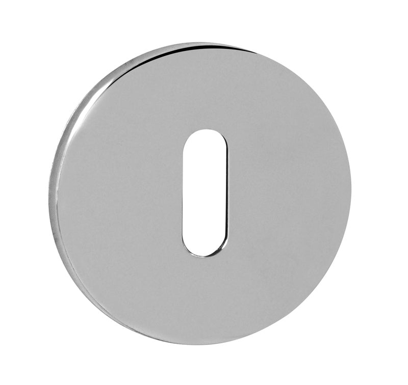 Tupai Rapido 5S Line Key Escutcheons on 5mm Slimline Round Rose - Bright Polished Chrome - Pair