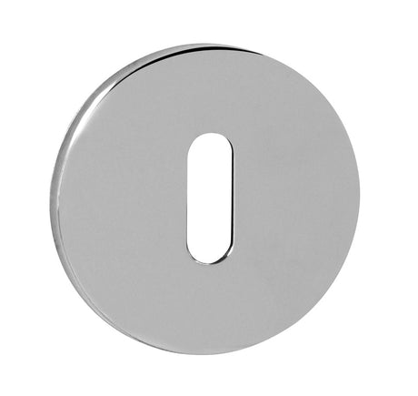 Tupai Rapido 5S Line Key Escutcheons on 5mm Slimline Round Rose - Bright Polished Chrome - Pair