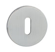 Tupai Rapido 5S Line Key Escutcheons on 5mm Slimline Round Rose - Satin Chrome - Pair