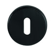 Tupai Rapido CurvaLine Key Escutcheons on Round Rose - Pearl Black - Pair