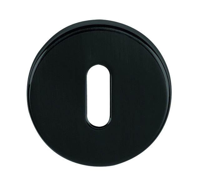 Tupai Rapido CurvaLine Key Escutcheons on Round Rose - Pearl Black - Pair