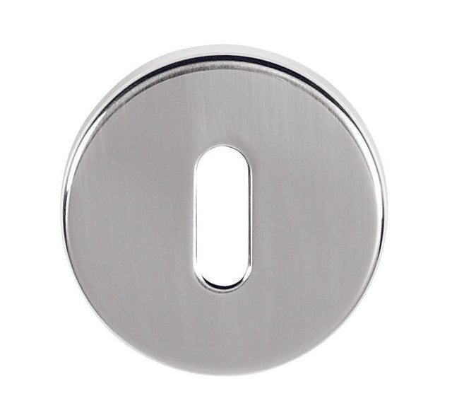 Tupai Rapido CurvaLine Key Escutcheons on Round Rose - Bright Polished Chrome - Pair