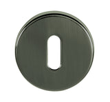 Tupai Rapido CurvaLine Key Escutcheons on Round Rose - Titanium - Pair