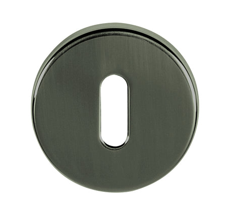 Tupai Rapido CurvaLine Key Escutcheons on Round Rose - Titanium - Pair