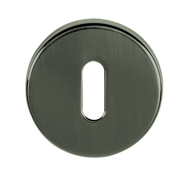 Tupai Rapido CurvaLine Key Escutcheons on Round Rose - Titanium - Pair