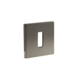 Tupai Rapido 5S Line Key Escutcheons on 5mm Slimline Square Rose - Black Satin Nickel - Pair