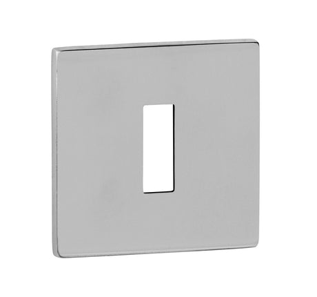 Tupai Rapido 5S Line Key Escutcheons on 5mm Slimline Square Rose - Bright Polished Chrome - Pair