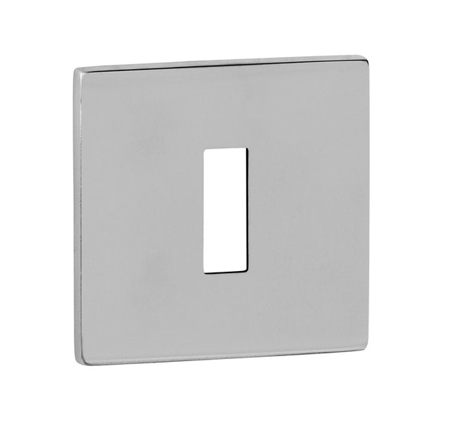 Tupai Rapido 5S Line Key Escutcheons on 5mm Slimline Square Rose - Bright Polished Chrome - Pair