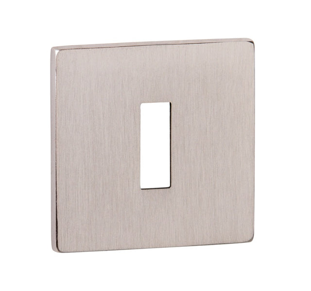 Tupai Rapido 5S Line Key Escutcheons on 5mm Slimline Square Rose - Pearl Nickel - Pair