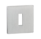 Tupai Rapido 5S Line Key Escutcheons on 5mm Slimline Square Rose - Satin Chrome - Pair