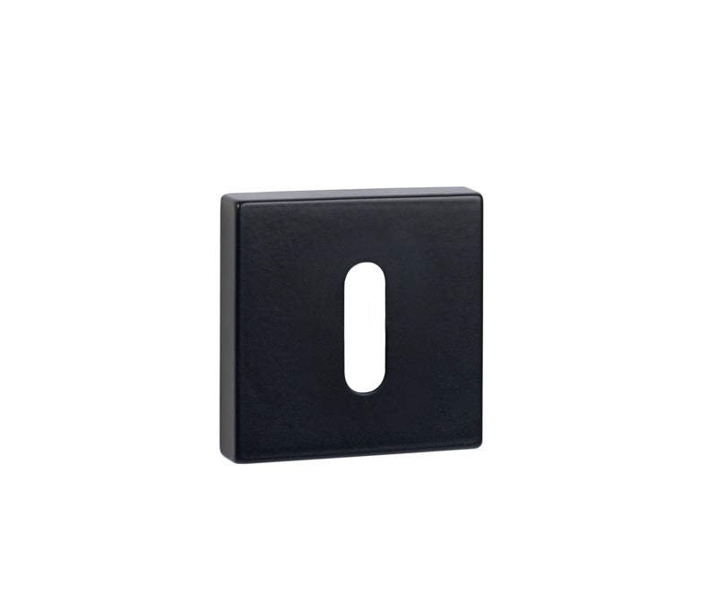 Tupai Rapido Curva/QuadraLine Key Escutcheons on Square Rose - Pearl Black - Pair