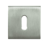 Tupai Rapido Curva/QuadraLine Key Escutcheons on Square Rose - Pearl Nickel - Pair