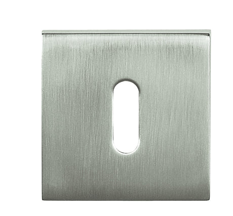 Tupai Rapido Curva/QuadraLine Key Escutcheons on Square Rose - Pearl Nickel - Pair