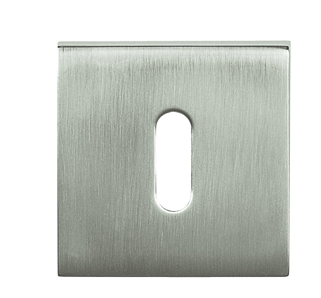 Tupai Rapido Curva/QuadraLine Key Escutcheons on Square Rose - Pearl Nickel - Pair
