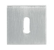 Tupai Rapido Curva/QuadraLine Key Escutcheons on Square Rose - Satin Chrome - Pair