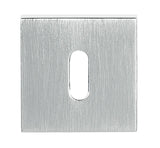 Tupai Rapido Curva/QuadraLine Key Escutcheons on Square Rose - Satin Chrome - Pair