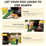 PawHut Foldable Dog Ramp with Artificial Anti-slip Surface, Portable & Lightweight, for Cars, Home, 155 x 38.5 x 15.5 cm