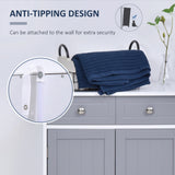 kleankin 75x60cm Freestanding Bathroom Storage Cabinet Unit w/ 2 Drawers Cupboard Adjustable Shelf Metal Handles Traditional Style Grey White