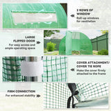 Outsunny Large Polytunnel Walk In Greenhouse, Plant Gardening Tunnel Green House with Metal Hinged Door, Galvanised Steel Frame & Mesh Windows, Green (3 x 6 m)