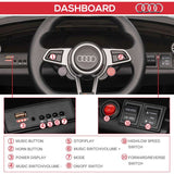 HOMCOM Kids Licensed Audi TT Ride-On Car 12V Battery w/ Remote Suspension Headlights and MP3 Player 2.5-5km/h Black