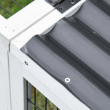 PawHut Guinea Pigs Hutches Wooden Small Rabbits Hutches Pet Run Cover Indoor Outdoor, Grey