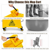 Commercial Mop Bucket with Mop Holder and Wringer for Household-Size 1