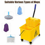 Commercial Mop Bucket with Mop Holder and Wringer for Household-Size 1