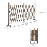 Outsunny Expanding Trellis Fence Freestanding Movable Fence Foldable Garden Screen Panel Aluminium, 405cm x 103.5cm, Dark Brown