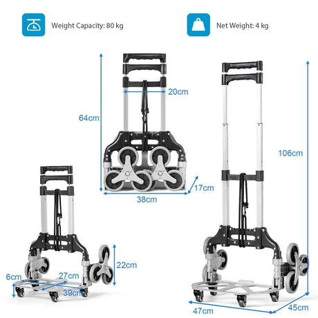 Outdoor Stair Climbing Cart with Elastic Rope
