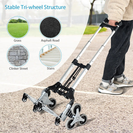 Outdoor Stair Climbing Cart with Elastic Rope