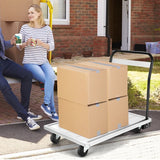 Folding Aluminum Alloy Platform Truck with 4 TPR Wheels & Handle
